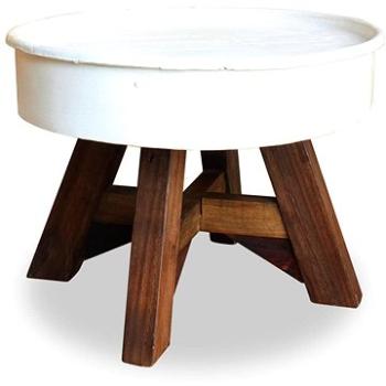 Konferenčný stolík masívne recyklované drevo biely 60 × 45 cm (244820)