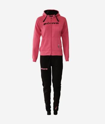 TUTA DONNA 105 PAILLETTES CON CAPP in FELPA FUXIA/NERO Tg. M