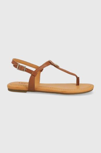 Kožené sandále UGG Madeena dámske, hnedá farba,