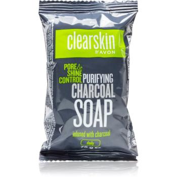 Avon Clearskin Pore & Shine Control čistiace mydlo na tvár s aktívnym uhlím 75 g