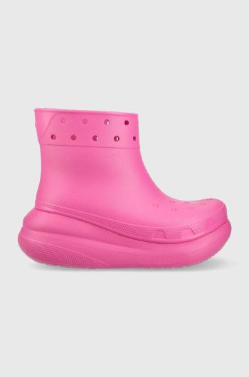 Gumáky Crocs Classic Crush Rain Boot dámske, ružová farba, 207946