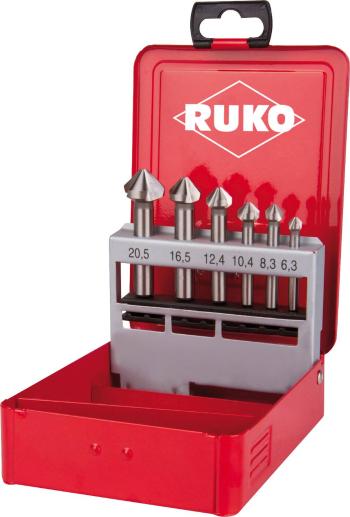 RUKO  102152E sada kužeľových záhlbníkov 6-dielna 6.3 mm, 8.3 mm, 10.4 mm, 12.4 mm, 16.5 mm, 20.5 mm HSSE-Co 5  valcová