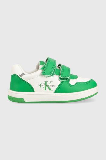 Detské tenisky Calvin Klein Jeans zelená farba