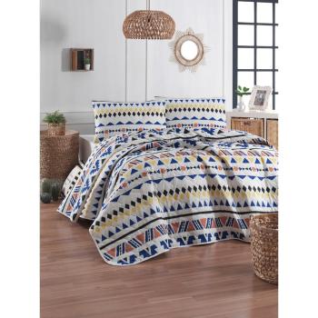Prikrývka cez posteľ s obliečkou na vankúš z ranforce bavlny EnLora Home Pisagor, 180 x 225 cm
