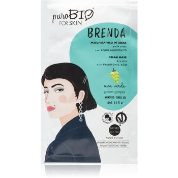 puroBIO Cosmetics Brenda Green Grapes hydratačná a vyživujúca maska s kyselinou hyalurónovou 10 ml