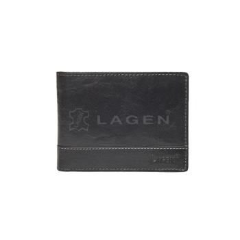 Lagen Pánska peňaženka kožená LM 64665/T Čierna