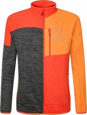 Rock Experience Kobra Mock Neck FZ Man Fleece Cherry Tomato/Persimmon Orange/Grey Melange M Outdoorová mikina