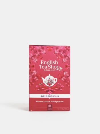 Bio bylinný čaj rooibos s medovým kríkom, ibištekom, granátovým jablkom a malinou English Tea Shop Super Goodness