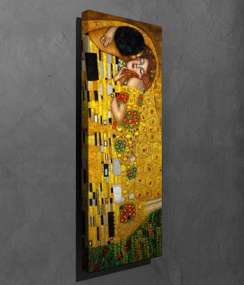 Nástenná reprodukcia obrazu Gustav Klimt - Bozk, 30 x 80 cm