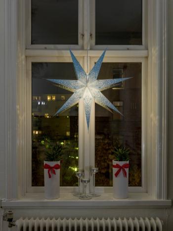 Konstsmide 2982-400 vianočná hviezda   žiarovka, LED  modrá  vyšívané, s vysekávanými motívmi, so spínačom