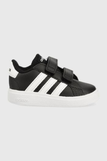 Detské tenisky adidas GRAND COURT čierna farba