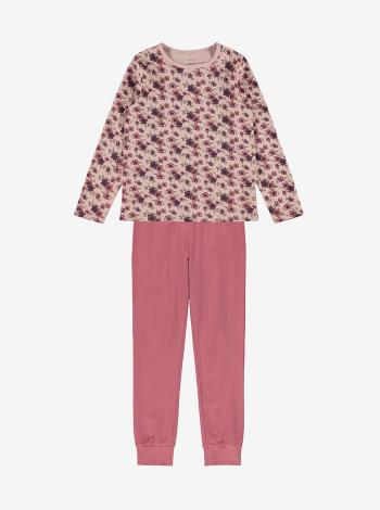 Ružové kvetované dievčenské pyžamo name it Nightset