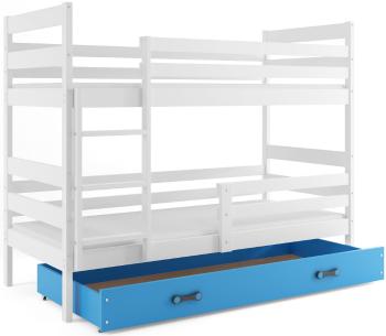 BMS Detská poschodová posteľ ERYK | biela Farba: biela / modrá, Rozmer.: 200 x 90 cm