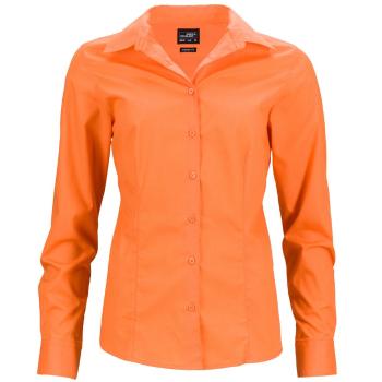 James & Nicholson Dámska košeľa s dlhým rukávom JN641 - Oranžová | XXXL