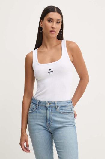 Top Guess Jeans dámsky, biela farba, W4YP48 KA0H1