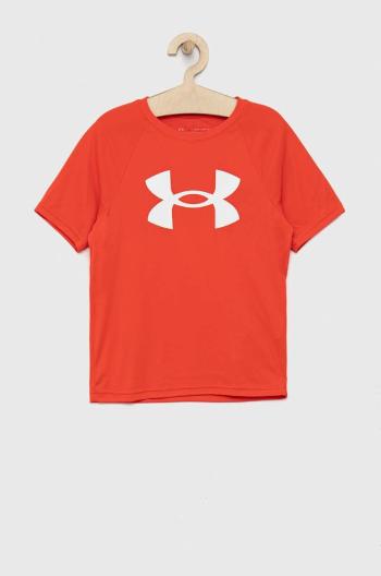 Detské tričko Under Armour červená farba, s potlačou