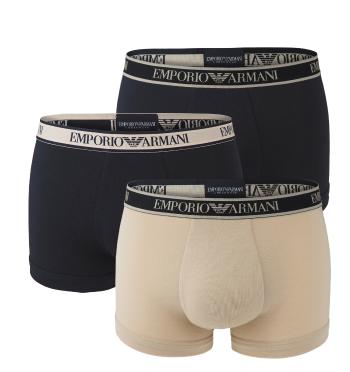 EMPORIO ARMANI - boxerky 3PACK stretch cotton fashion nero & sabbia - limited edition-M (81-85 cm)