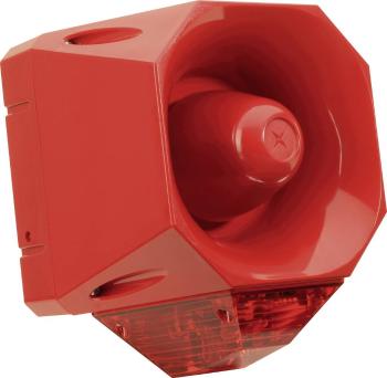 ComPro kombinované signalizačné zariadenie  Asserta AV červená blikanie, tón 24 V/DC 120 dB