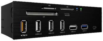 ICY BOX IB-867a externá čítačka pamäťových kariet microSD, SD, USB-C™, USB 3.2 Gen 1 (USB 3.0), USB 2.0 čierna
