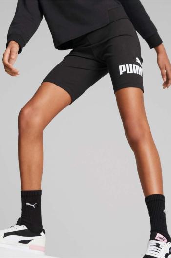 Detské krátke nohavice Puma ESS+ Logo Short Leggings G čierna farba, s potlačou