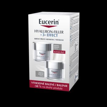 EUCERIN Hyaulor-Filler + 3x Effect Denný krém pre suchú pleť + Nočný krém 2 x 50 ml