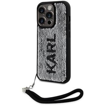 Karl Lagerfeld Sequins Reversible Zadný Kryt na iPhone 14 Pro Max Black/Silver (KLHCP14XPSQRKS)