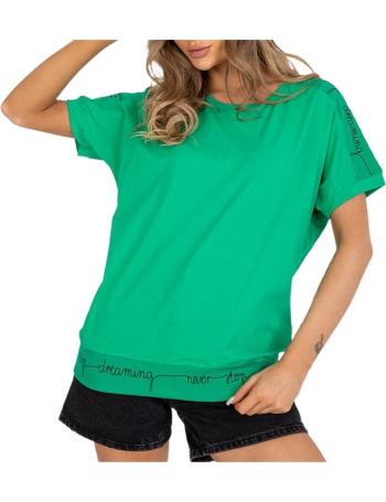 Zelené dámske tričko s nápismi na rukávoch vel. S/M