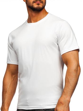 Biele pánske tričko bez potlače Bolf 192397