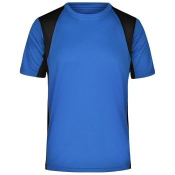James & Nicholson Pánske športové tričko s krátkym rukávom JN306 - Kráľovská modrá / čierna | XL