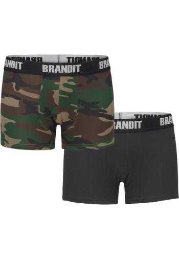 Brandit Boxershorts Logo 2er Pack woodland/black - L