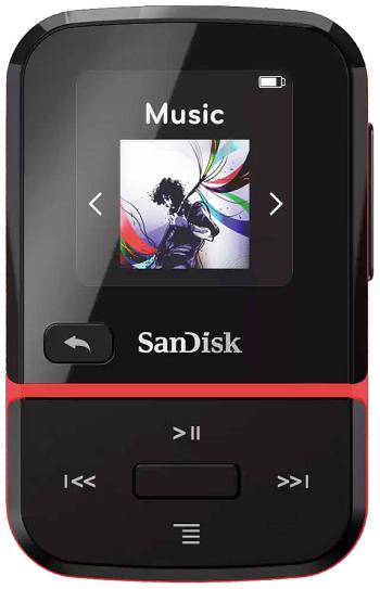 SanDisk Clip Sport Go MP3 prehrávač 16 GB červená upevňovací klip, FM rádio