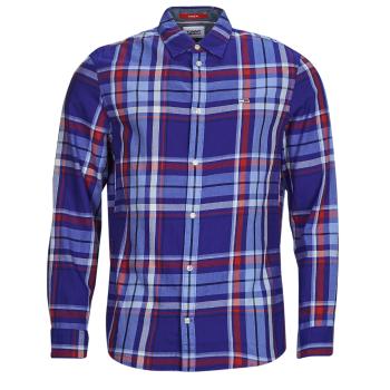 Tommy Jeans  TJM CLSC ESSENTIAL CHECK SHIRT  Košele s dlhým rukávom Námornícka modrá