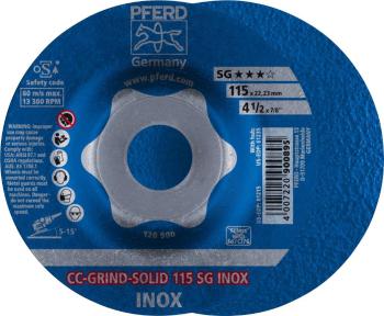 PFERD 64186115 Cc-Grind-Solid Sg Inox brúsny kotúč lomený  115 mm 22.23 mm 10 ks