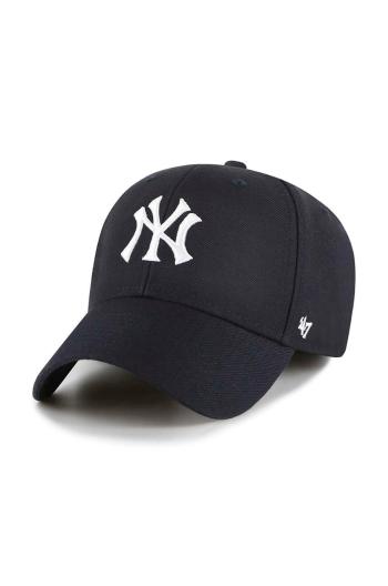 Šiltovka s prímesou vlny 47brand Mlb New York Yankees tmavomodrá farba, s nášivkou