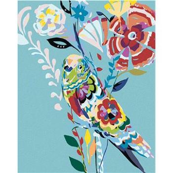 Maľovanie podľa čísel – Vtáčik a maľované kvety (HRAmal00904nad)