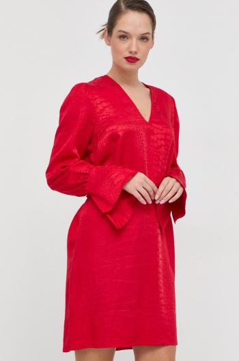 Šaty Twinset červená farba, mini, rovný strih