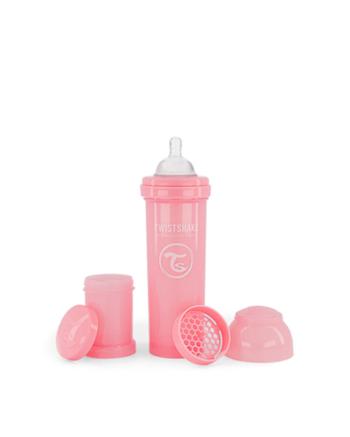 TWISTSHAKE Fľaša dojčenská Anti-Colic 330 ml pastelovo ružová 4m+