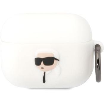 Karl Lagerfeld 3D Logo NFT Karl Head Silikónové Puzdro na Airpods Pro White (KLAPRUNIKH)