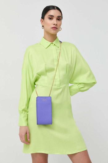 Šaty Liu Jo zelená farba, mini, rovný strih