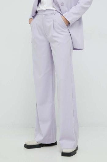 Nohavice Gestuz PaulaGZ dámske, fialová farba, široké, vysoký pás