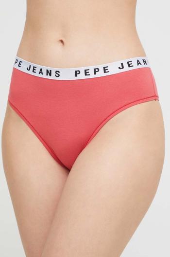 Brazílske nohavičky Pepe Jeans Solid Brazilian červená farba