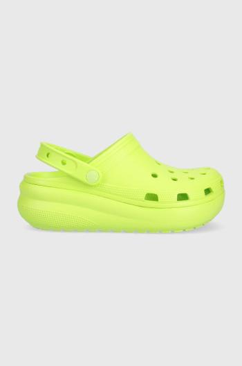 Detské šľapky Crocs zelená farba