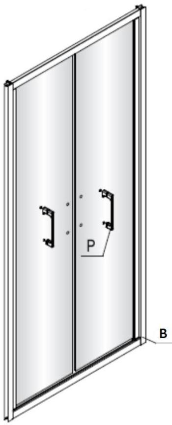 dvere ľavé TEXL90 + profil, diel B NDTEXLB90L
