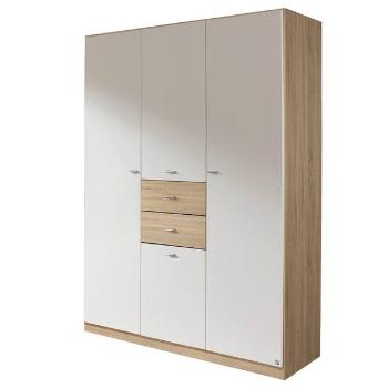 Sconto Šatníková skriňa LORELEI I dub sonoma/alpská biela, šírka 136 cm