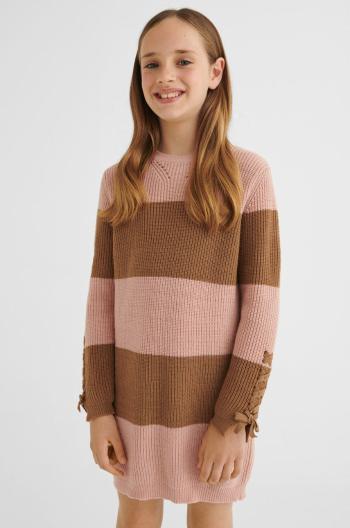 Dievčenské šaty Mayoral ružová farba, mini, rovný strih