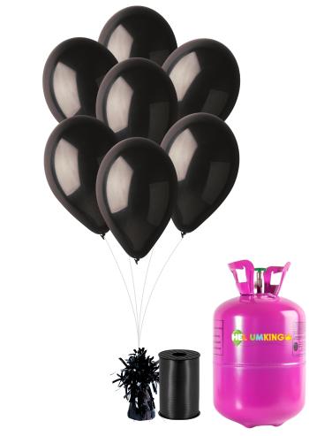 HeliumKing Hélium párty set s čiernymi balónikmi 50 ks