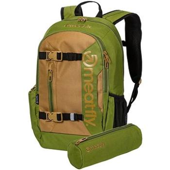 Meatfly Basejumper batoh, Forest Green/Brown, 22 L + peračník zadarmo (8590202045777)