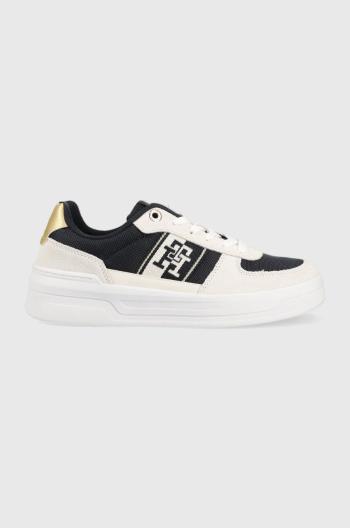 Tenisky Tommy Hilfiger BASKET SNEAKER WITH WEBBING GOLD tmavomodrá farba, FW0FW07175