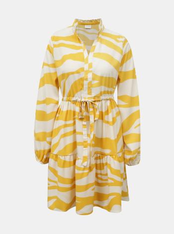 Krémovo-žlté šaty so zebrím vzorom VILA Omina