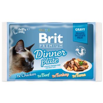 BRIT PREMIUM CAT KAPSICKY DELICATE FILLETS IN GRAVY DINNER PLATE 340G (293-111256)
